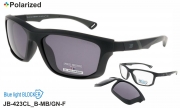 James BROWNE очки JB-423CL B-MB/GN-F clip-on polarized