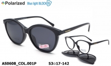 Anna Smith оправа очки AS0608 COL.001P clip-on blue blocker pola