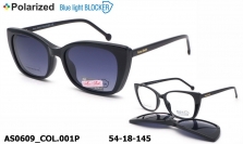 Anna Smith оправа очки AS0609 COL.001P clip-on blue blocker pola