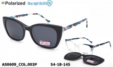 Anna Smith оправа очки AS0609 COL.003P clip-on blue blocker pola