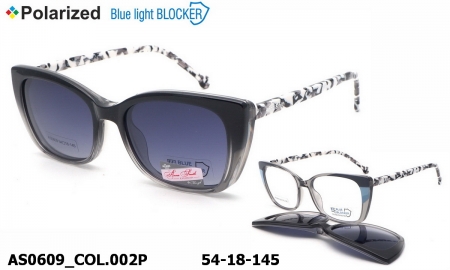 Anna Smith оправа очки AS0609 COL.002P clip-on blue blocker pola