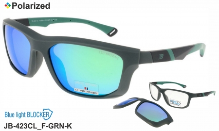 James BROWNE очки JB-423CL F-GRN-K clip-on polarized